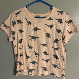Dinosaur & Polka dot print crop top